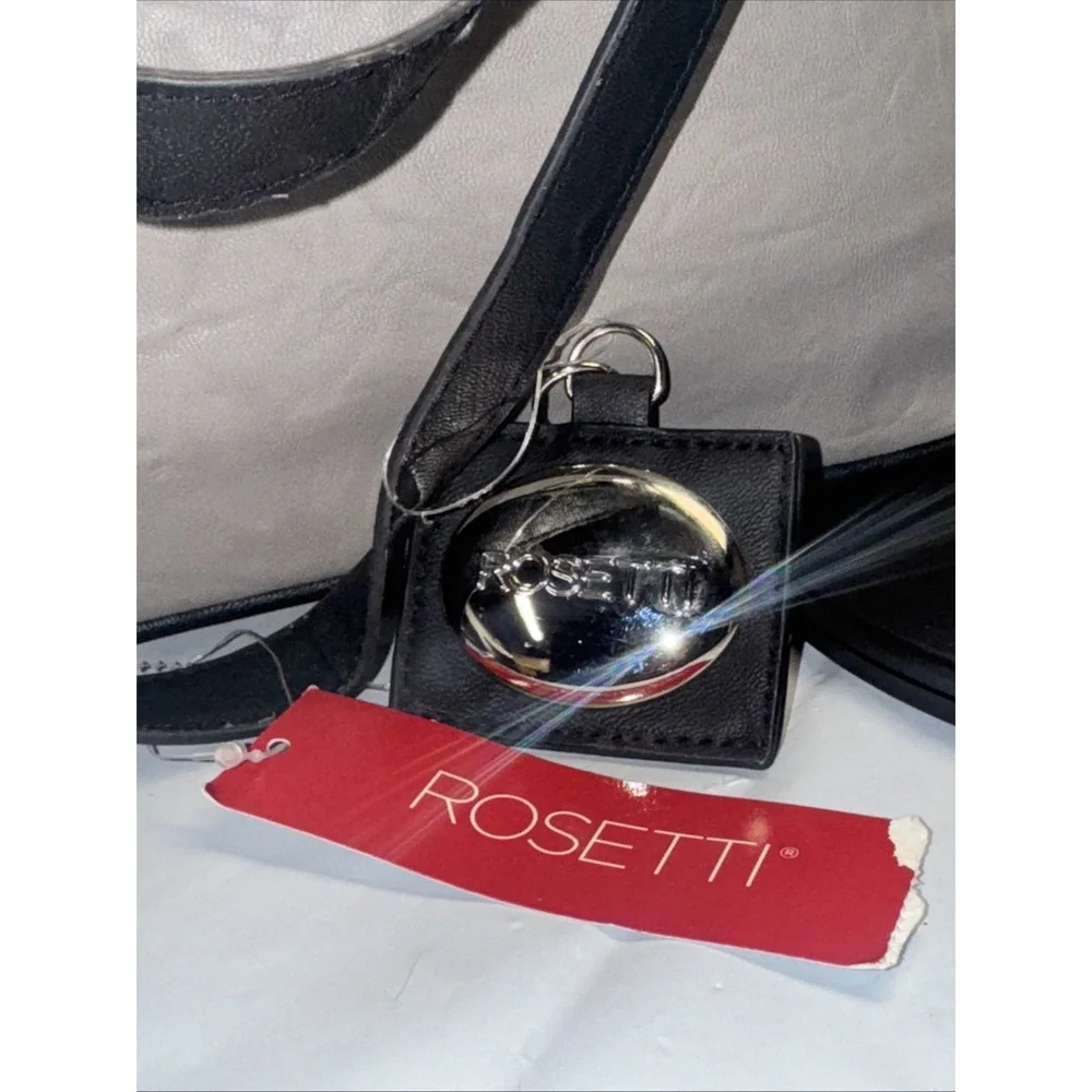 Rosetti Shoulder Bag Handbag 4‎ Pockets Purse Keychain Light Gray/Dark Gray